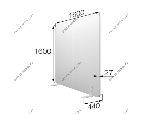 Перегородка без колес fx-160/160 на Office-mebel.ru