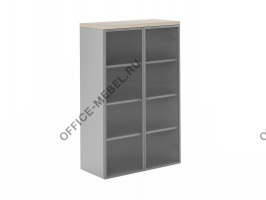 Шкаф h140 с алюм стеклянными дверями FLS323/R2.L на Office-mebel.ru