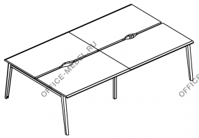 Рабочая станция 4х120 на каркасе МТ 1 скос МР Б1Б 178.02-2 на Office-mebel.ru