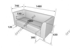 Диван двухместный EVO2-2 на Office-mebel.ru