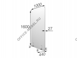 Перегородка на колесах 100/160 mv-100/160 на Office-mebel.ru