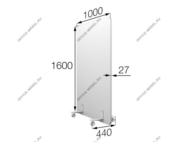 Перегородка на колесах 100/160 mv-100/160 на Office-mebel.ru