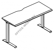 Стол письменный 120 на металлокаркасе МL (1 скос) МР А2 003.02 на Office-mebel.ru