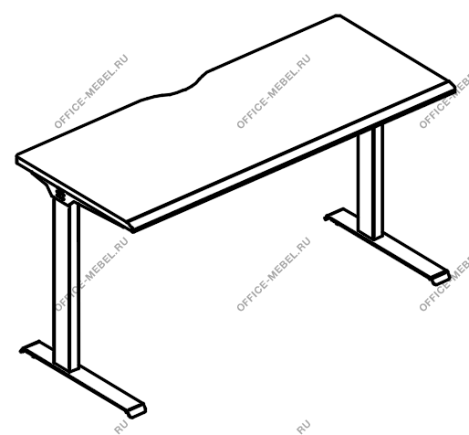Стол письменный 120 на металлокаркасе МL (1 скос) МР А2 003.02 на Office-mebel.ru