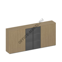 Шкаф для документов средний комбинированный 6-дверный (закрытый+со стеклом+закрытый) ИН 309 ГР  на Office-mebel.ru