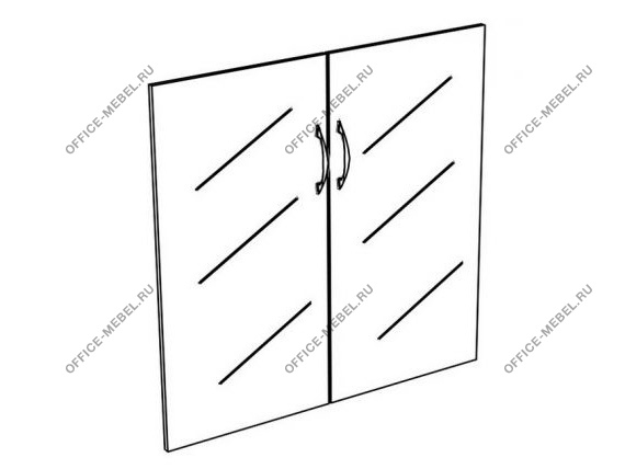 Двери стеклянные низкие прозрачные (2шт.) К 622 на Office-mebel.ru
