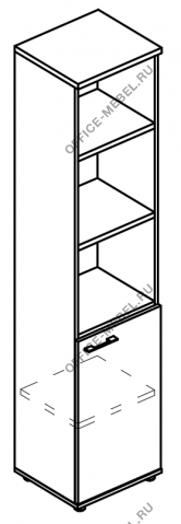 Шкаф для документов полузакрытый узкий (топ ДСП) МР 9481  на Office-mebel.ru