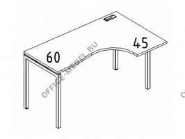 Стол эргономичный правый "Классика" на металлокаркасе DUE А4 Б2 034 БП на Office-mebel.ru