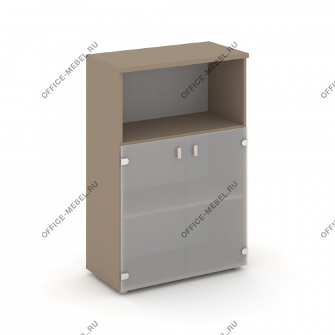 Шкаф средний широкий (2 низких фасада стекло сатин матовый) ES.ST-2.2 на Office-mebel.ru