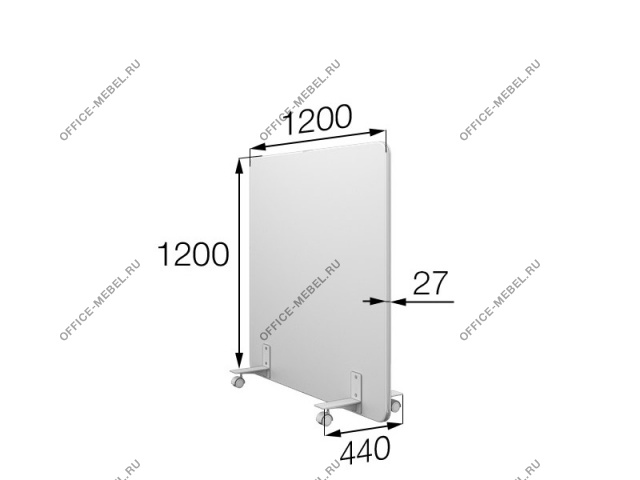 Перегородка на колесах 120/120 mv-120/120 на Office-mebel.ru