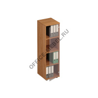 Стеллаж средний узкий со стеклянной дверью ФР358 на Office-mebel.ru