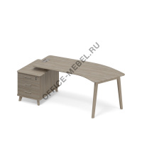 Стол эргономичный на тумбе малой л\п ТМ В2 130 на Office-mebel.ru
