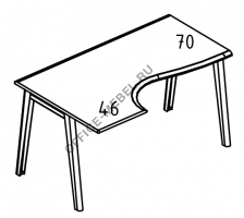 Стол Классика на каркасе МТ 2 скоса левый МР Б1Б 043.01 на Office-mebel.ru