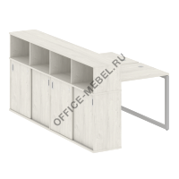 Рабочая станция на О-образном м/к с опорным шкафом-купе 40БО.РС-СШК-4.1 Т  на Office-mebel.ru