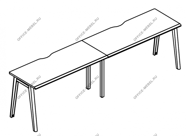 Рабочая станция на каркас МТ 1 скос (2х120) МР Б1Б 014.02-2 на Office-mebel.ru