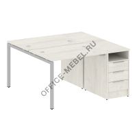 Рабочая станция на П-образном м/к с опорной тумбой 40БП.РС-СТП-2.1 на Office-mebel.ru