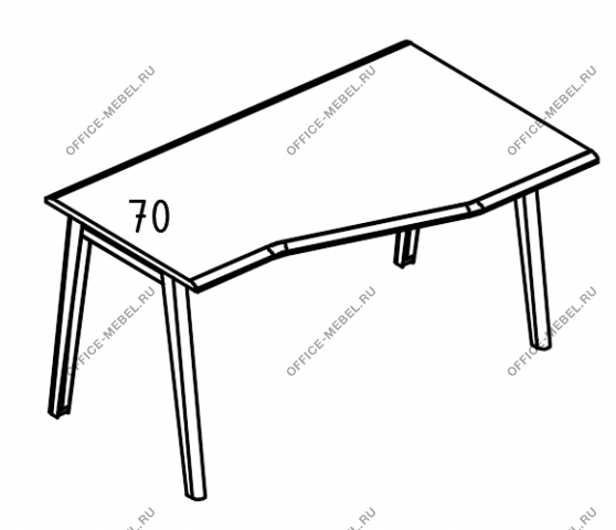 Стол Техно на каркасе МТ 2 скоса правый МР Б1Б 066.01  на Office-mebel.ru