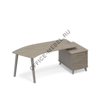 Стол эргономичный на тумбе малой правый (тип 5) ТМ М1 130 на Office-mebel.ru