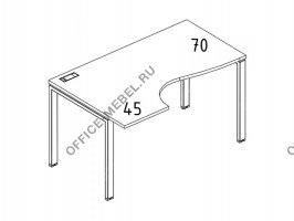 Стол эргономичный левый "Классика" на металлокаркасе UNO А4 Б1 043 БП на Office-mebel.ru