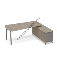 Стoл руководителя правый (тип 3) с опорной тумбой ТМ М1 118 на Office-mebel.ru