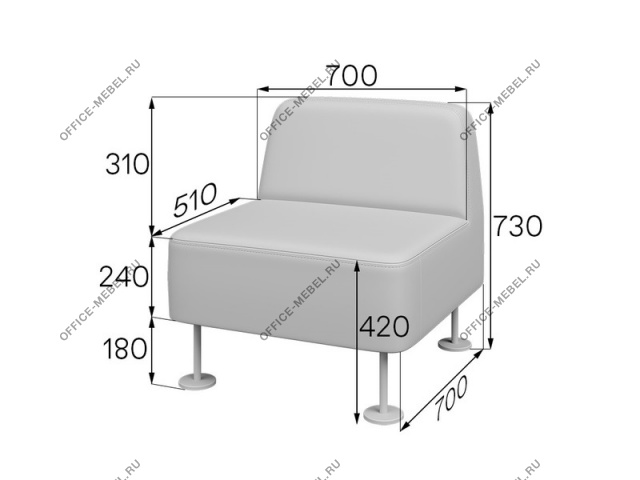 Мягкая мебель для офиса Модуль 1-местный СМ-1 на Office-mebel.ru