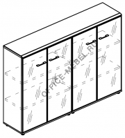 Шкаф стеклянный дверки в рамке (топ МДФ) МР 9393 на Office-mebel.ru