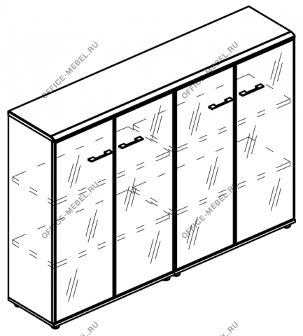 Шкаф стеклянный дверки в рамке (топ МДФ) МР 9393 на Office-mebel.ru