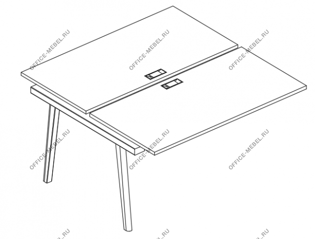 Секция стола рабочей станции (2х160) АЛ 9175-1  на Office-mebel.ru