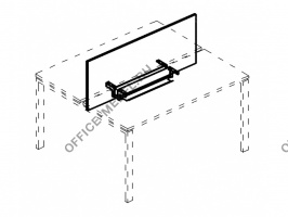 Экран настольный фронтальный для стола 1200 с двумя кабель-каналами А4 Б 846 БП на Office-mebel.ru