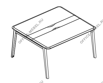Стол для переговоров с кабель-каналом на опорах MT МР Б1Б 154 на Office-mebel.ru
