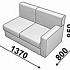 Мягкая мебель для офиса Диванная секция Клерк 3 двойная с одним подлокотником правым / левым на Office-mebel.ru 1