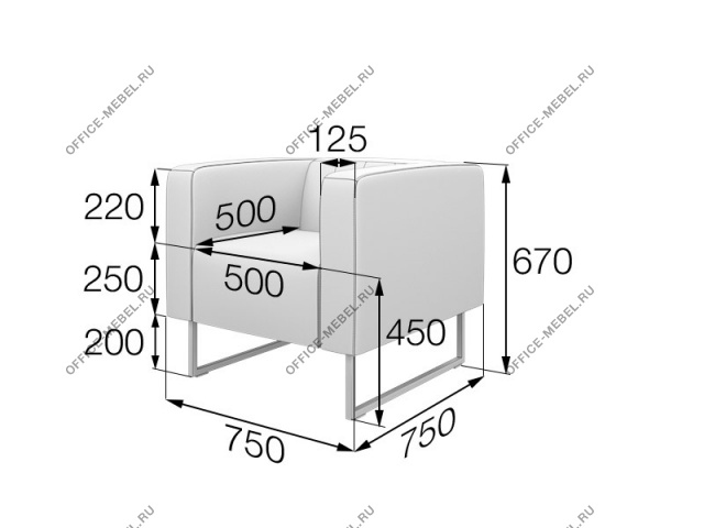 Мягкая мебель для офиса Кресло КС1-50 на Office-mebel.ru