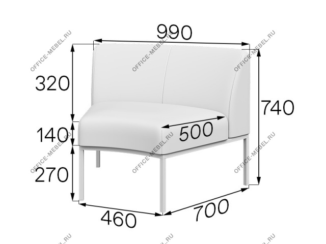 Мягкая мебель для офиса Секция 45* A45 на Office-mebel.ru