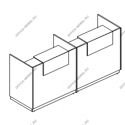 Стойка ресепшен прямая с промежуточной опорой А4 9846 на Office-mebel.ru