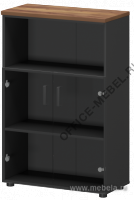 Офисный шкаф для документов средний со стеклом СМШ-38С2 на Office-mebel.ru