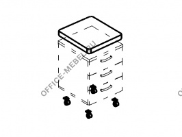 Мягкий элемент (подушка) в комплекте с усиленными колёсами для выкатной тумбы А4 470 BA40 на Office-mebel.ru