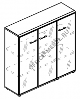 Шкаф средний комбинированный стекло в рамке (топ ДСП) МР 9490 на Office-mebel.ru