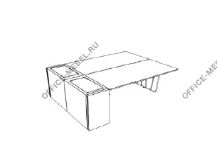 Двойной стол с боковым пьедесталом DK206BLT на Office-mebel.ru