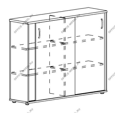 Шкаф-купе средний (для 2-х столов 70) А4 304 на Office-mebel.ru