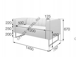 Диван двухместный КС2-60 на Office-mebel.ru