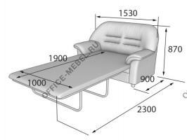 Диван двухместный раскладной P2-r на Office-mebel.ru