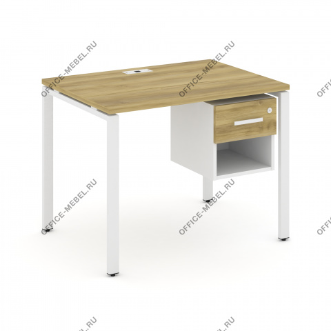 Стол рабочий с подвесной тумбой одной открытой нишей и одним ящиком CN.SP-117 A/B/W на Office-mebel.ru