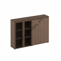 Шкаф средний комбинированный со стеклом закрытый МК 322-2  на Office-mebel.ru
