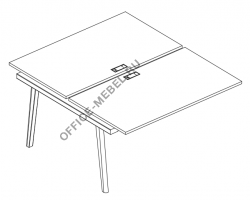 Секция стола рабочей станции (2х140) АЛ 9177-1  на Office-mebel.ru