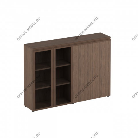 Шкаф средний комбинированный со стеклом закрытый МК 322-2  на Office-mebel.ru