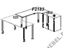 Приставка-стол с фигурной столешницей (правый, телескопические опоры) Periscope F2183 на Office-mebel.ru