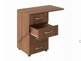 Тумба приставная с 4-мя ящиками и замком, крышка 800 х42.04х42.10 на Office-mebel.ru