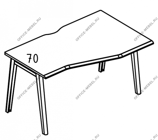 Стол Техно каркасе МТ (1 скос) правый МР Б1Б 062.02 на Office-mebel.ru