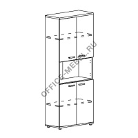 Шкаф для документов 4-дверный с открытой нишей А4 9374 на Office-mebel.ru