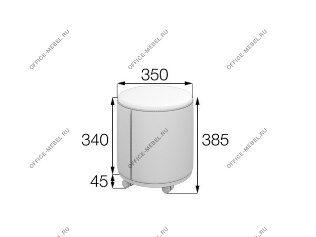 Мягкая мебель для офиса Пуф на колесной опоре БН-3535-К на Office-mebel.ru